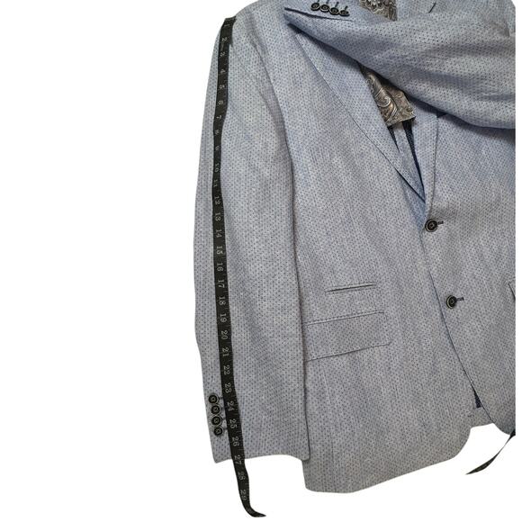 Nautical Linen Blazer Blue Birdseye Sports Coat Sz‎ XL Preppy Nautical Swiss Dot - Picture 5 of 13